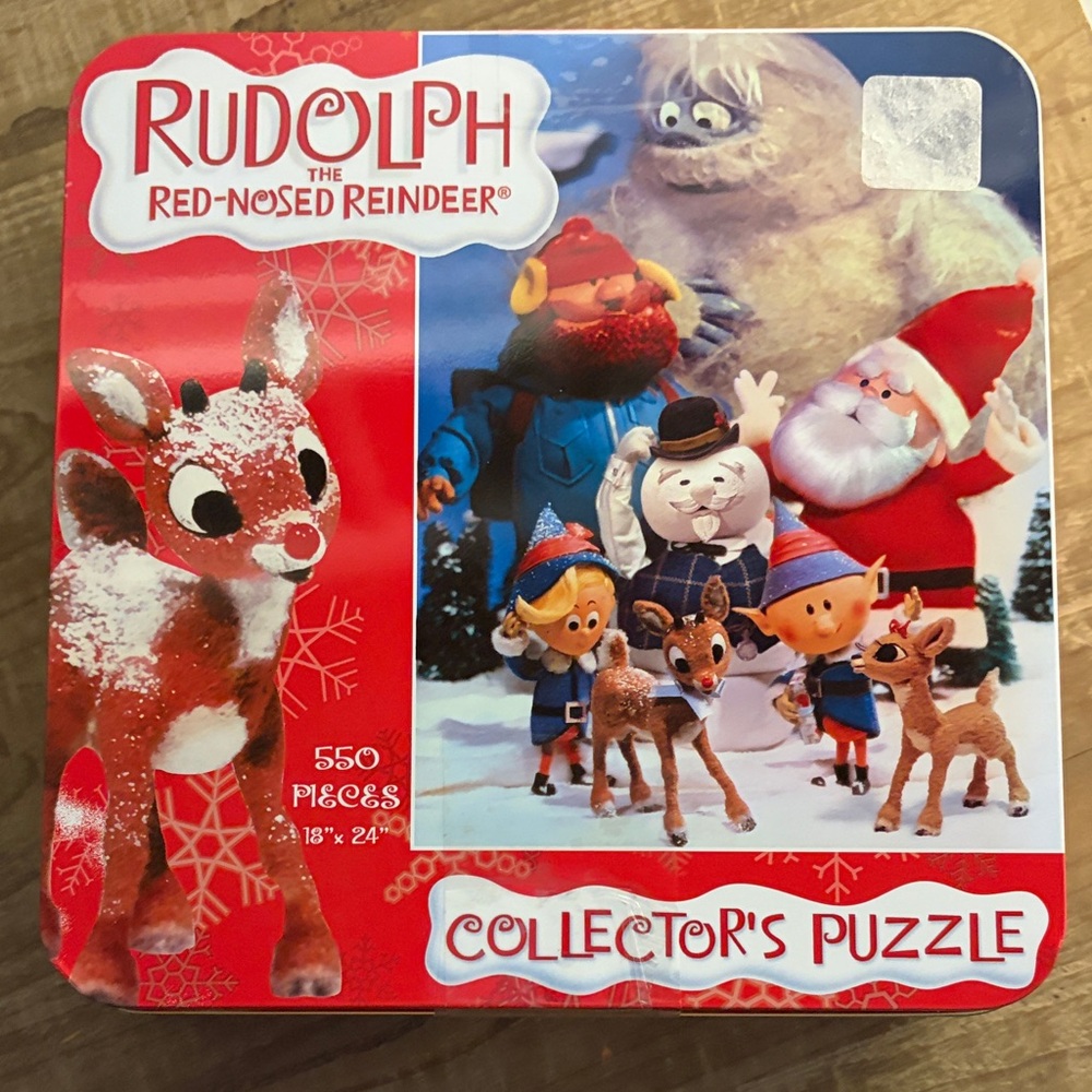 Rudolph the Red-Nosed Reindeer Collector's tin Puzzle -550 pieces made once.